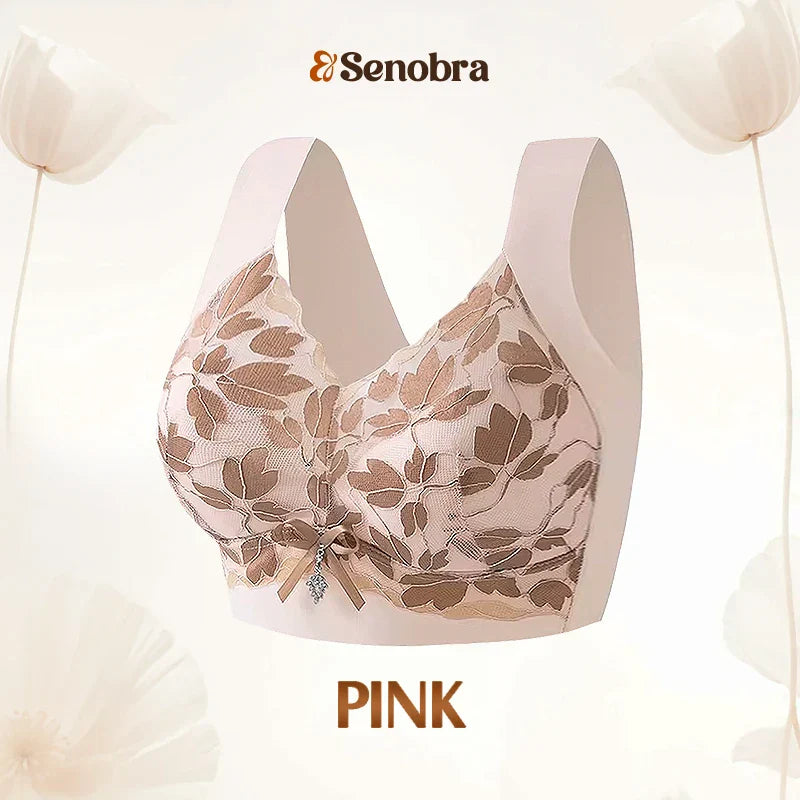 【Compra 3 y llévate 3 gratis】Sujetador de encaje talla grande S-2XL, sin aro de acero, espalda deslumbrante, sexy y transpirable, sin costuras, 【40-100 kg】