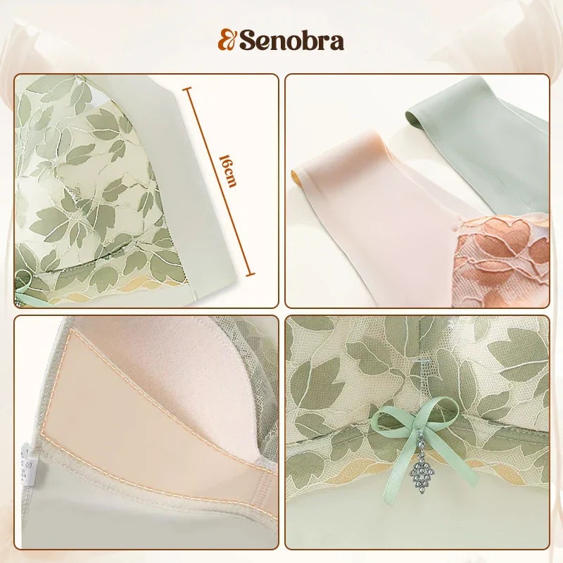 【Compra 3 y llévate 3 gratis】Sujetador de encaje talla grande S-2XL, sin aro de acero, espalda deslumbrante, sexy y transpirable, sin costuras, 【40-100 kg】