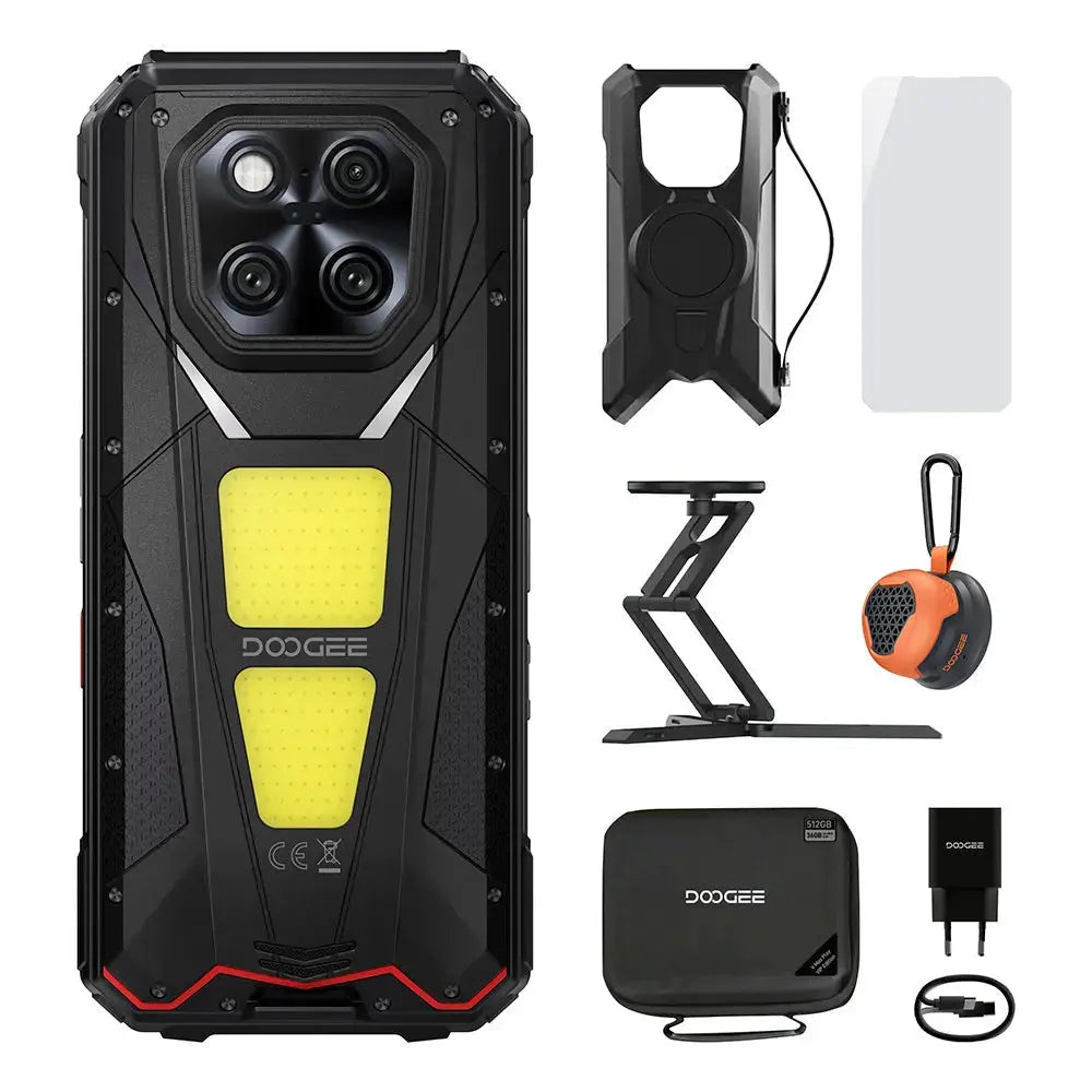 DOOGEE V Max Play 5G Rugged Android 15 Phone with 480P HD Portable Autofocus Projector